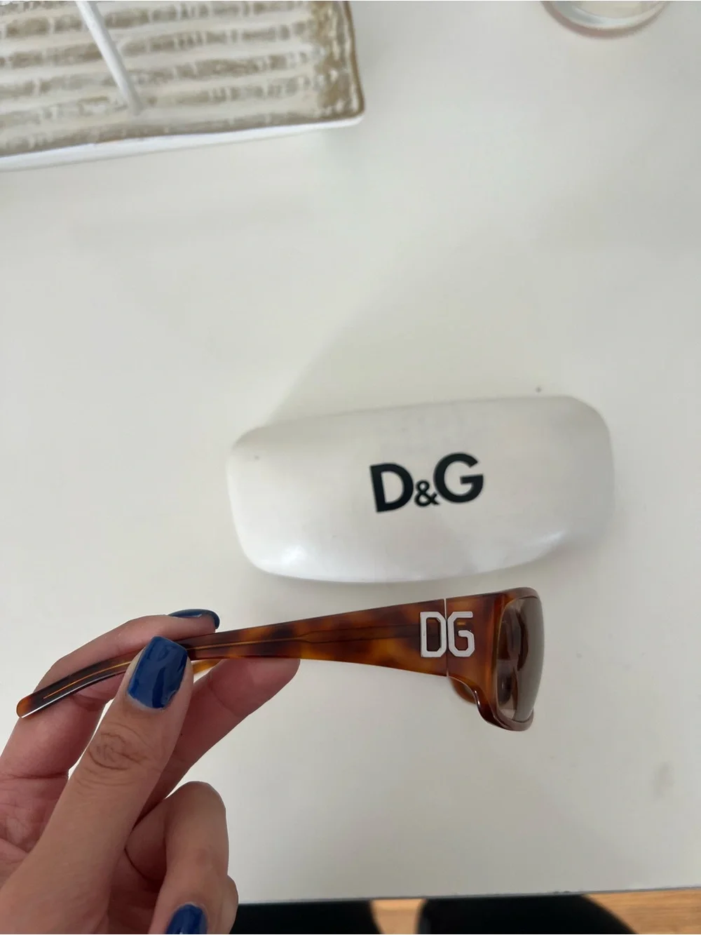 D&G Brown Tortoise Rectangular Women's Sunglasses
